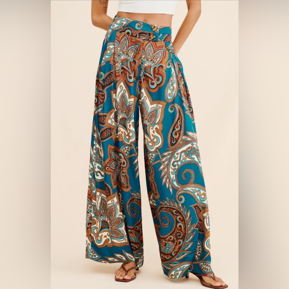 Farm Rio Leopard Paisley Pants, Various Sizes NWOT - Picture 3 of 5